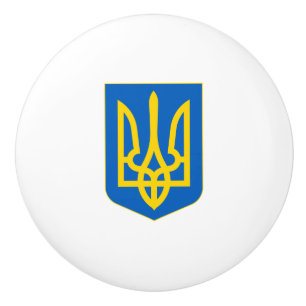Bouton De Porte En Céramique Armoiries de l'Ukraine