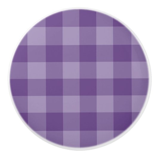 Bouton De Porte En Céramique Arrière - plan checkered violet (Devant)
