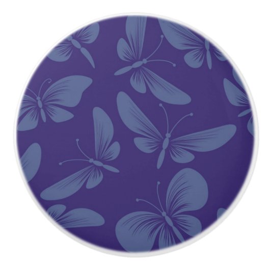 Bouton De Porte En Céramique arrière - plan de papillons de mite de nuit (Devant)