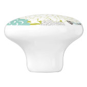 Bouton De Porte En Céramique Arrière - plan floral (Côté)