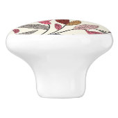 Bouton De Porte En Céramique Arrière - plan floral (Côté)