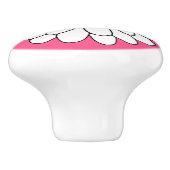 Bouton De Porte En Céramique Arrière - plan rose Zinnia (Côté)