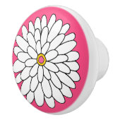 Bouton De Porte En Céramique Arrière - plan rose Zinnia (Droite)