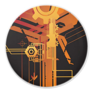 Bouton De Porte En Céramique Arrière - plan tramé technique