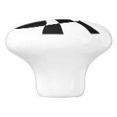Bouton De Porte En Céramique Art Abstrait Noir Et Blanc (Côté)