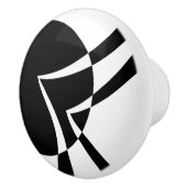 Bouton De Porte En Céramique Art Abstrait Noir Et Blanc (Droite)