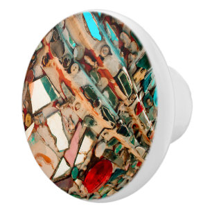 Bouton De Porte En Céramique Art de mosaïque coloré