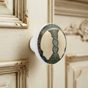 Bouton De Porte En Céramique Art Déco ADN biologie médical vintage