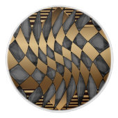 Bouton De Porte En Céramique Art Déco Bronze Noir (Devant)