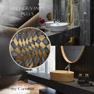 Bouton De Porte En Céramique Art Déco Bronze Noir