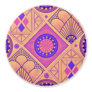 Bouton De Porte En Céramique Art Déco géométrique vibre