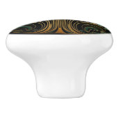 Bouton De Porte En Céramique Art Déco Nouveau Elégant Turquoise Or Noir (Côté)