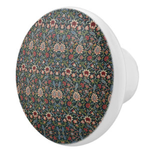 Bouton De Porte En Céramique Art Décoratif vintage Motif Floral Bleu rose