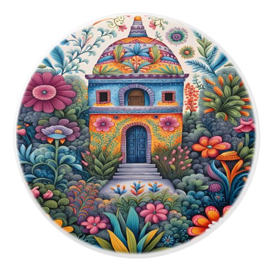 Bouton De Porte En Céramique Art mexicain (Devant)