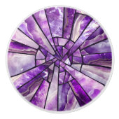 Bouton De Porte En Céramique Art mosaïque - collage d'améthyste (Devant)