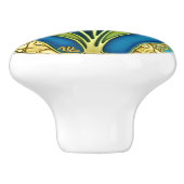 Bouton De Porte En Céramique Art Nouveau Blanc Stylisé Lily (Côté)