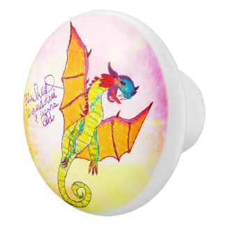 Bouton De Porte En Céramique Art par Micheal Sangria Dragon Ceramic Knob