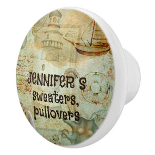 Bouton De Porte En Céramique Artsy brun sable gris couleur côtière personnalisé