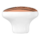 Bouton De Porte En Céramique Artsy Orange Curly Swirls Ceramic Knob (Côté)