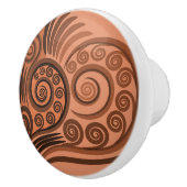 Bouton De Porte En Céramique Artsy Orange Curly Swirls Ceramic Knob (Droite)