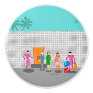 Bouton De Porte En Céramique Atomique Palm Springs Stewardess Party Ceramic Pul