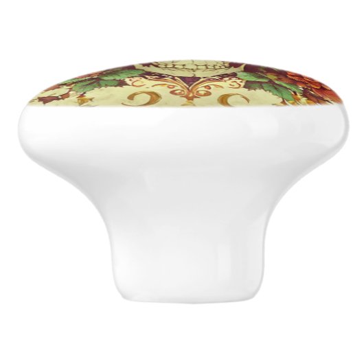 Bouton De Porte En Céramique Automne/Automne/Halloween/citrouille/squelette (Côté)