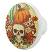 Bouton De Porte En Céramique Automne/Automne/Halloween/citrouille/squelette (Droite)