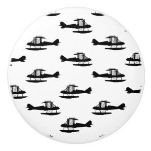 Bouton De Porte En Céramique Avion de mer Vintage Avion Avion Art de plan COULE