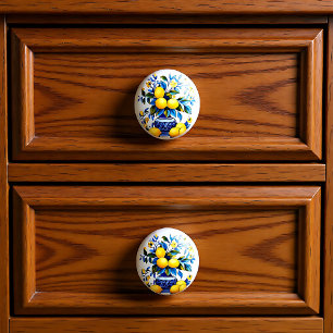 Bouton De Porte En Céramique 💙 💛 Azulejos Amalfi Lemons