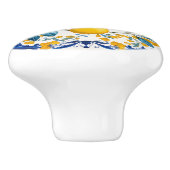 Bouton De Porte En Céramique 💙 💛 Azulejos Lemon Bouquet (Côté)