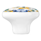 Bouton De Porte En Céramique 💙 💛 Azulejos Lemon Scroll (Côté)
