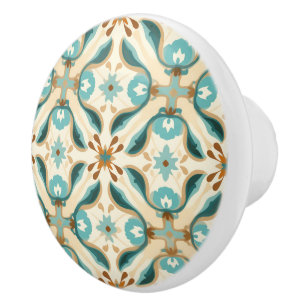 Bouton De Porte En Céramique 💙 💛 Azulejos Pétales toscanes