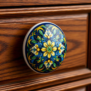 Bouton De Porte En Céramique 💙 💛 Azulejos Soleil andalou