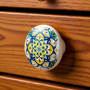 Bouton De Porte En Céramique 💙 💛 Azulejos Valencia Star
