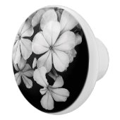 Bouton De Porte En Céramique B&W Fleurs élégantes (Droite)