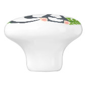 Bouton De Porte En Céramique Baby Skunk, Papillon & Fleurs (Côté)