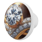 Bouton De Porte En Céramique Bague diamant or (Droite)