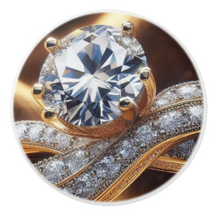 Bouton De Porte En Céramique Bague en or diamant