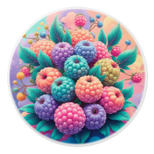 Bouton De Porte En Céramique Baies colorées pour l'été