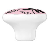 Bouton De Porte En Céramique Baies d'encre noire Boho rose (Côté)