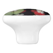 Bouton De Porte En Céramique Baies rouges (Côté)