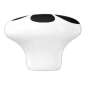 Bouton De Porte En Céramique Baisée noire rétro (Côté)