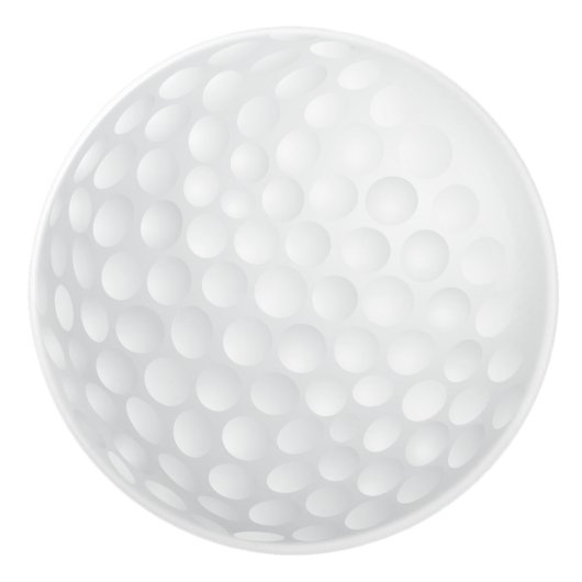 Bouton De Porte En Céramique Bal de golf blanc 🏌️ ‍ ♂️ (Devant)