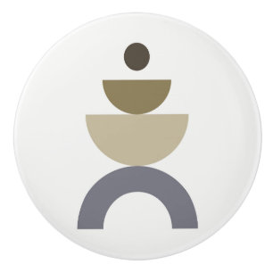 Bouton De Porte En Céramique Balance - formes géométriques colorées du milieu d