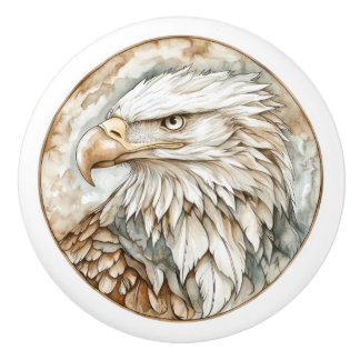 Bouton De Porte En Céramique Bald Eagle Wild Tame and Timeless Collection