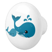 Bouton De Porte En Céramique Baleines mignonnes (Droite)
