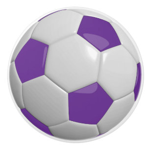 Bouton De Porte En Céramique Balle de football violet / Football