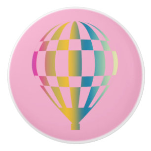 Bouton De Porte En Céramique Ballon à Air Chaud Rose