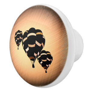 Bouton De Porte En Céramique Ballons à air chaud rustique