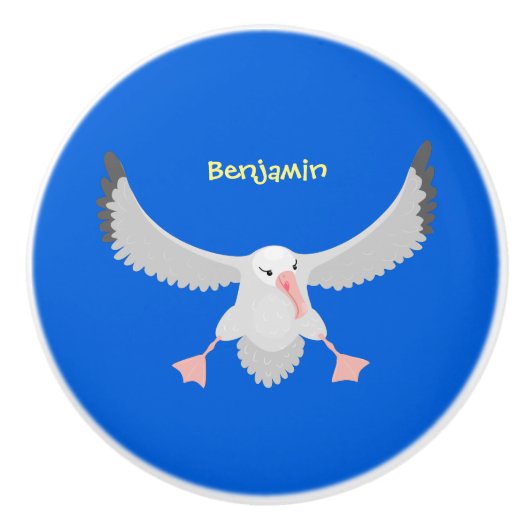 Bouton De Porte En Céramique Bande dessinée de l'oiseau mûre albatros (Devant)